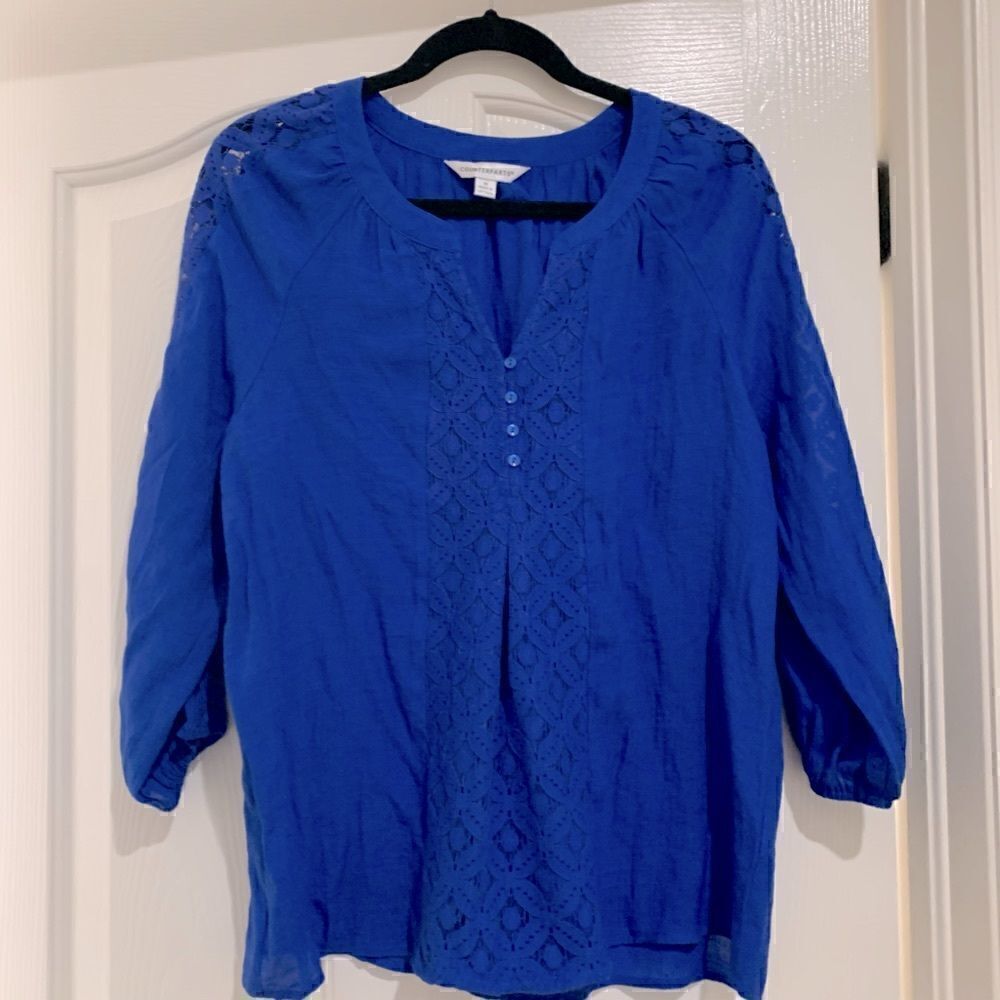 Counterparts | Blue Lace Blouse